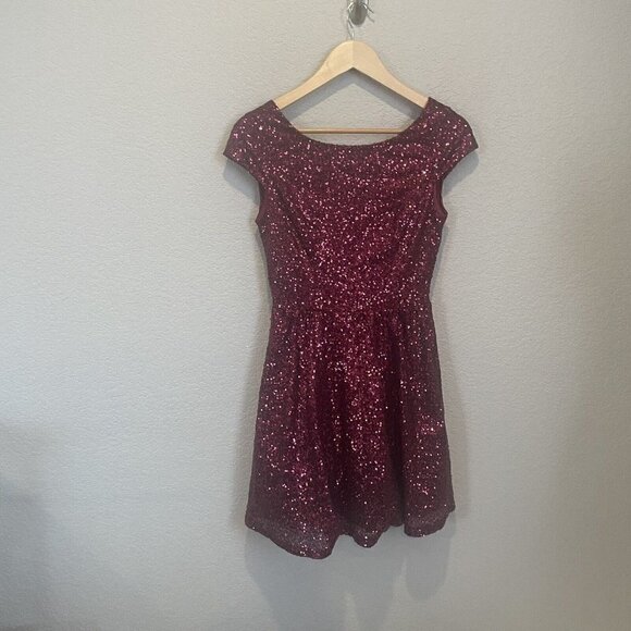 Speechless dress Size 3 Red Sequin Prom Homecoming Holiday Christmas formal - Picture 2 of 10